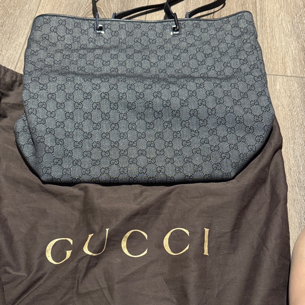 Gucci Dark Gray Monogram Shoulder Bag